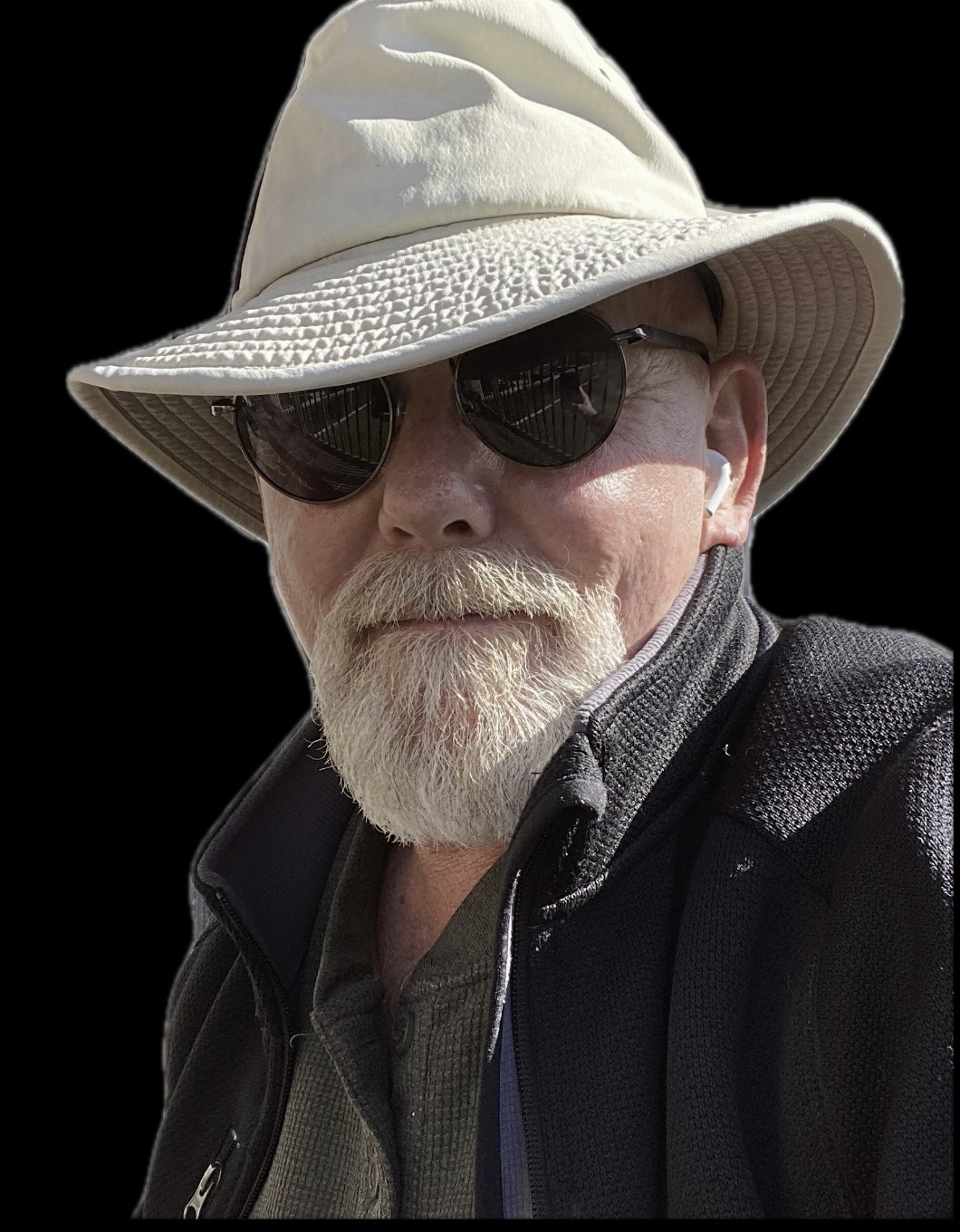 Bill wearing a sun hat and sunglasses